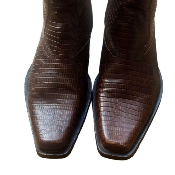 ALDO Men’s Brown Leather Short Ankle Western Cowboy Rodeo Boots Sz 42 - Picture 8 of 11